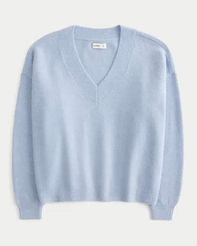 Hollister Comfy Cloud Oversized V-neck Sweater In Blue