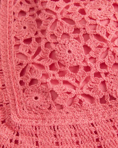 Hollister Crochet High-neck Open Back Tank In Pink