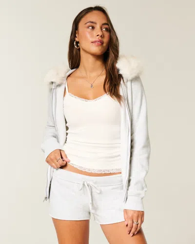 Hollister Fleece Mini Short In White