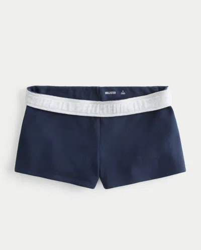 Hollister Fleece Mini Short In Blue
