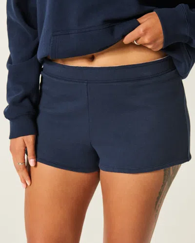 Hollister Fleece Mini Short In Blue