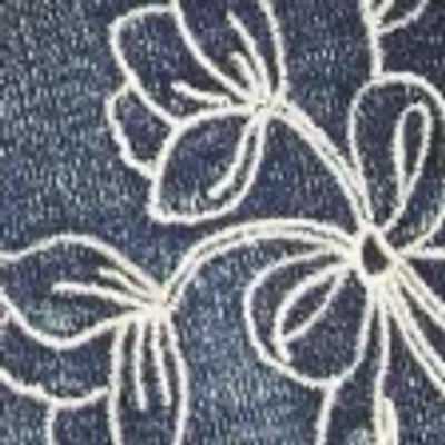 Hollister Low-rise Dark Wash Embroidered Denim Shortie Shorts In White