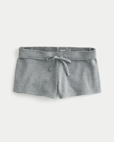 Hollister Fleece Mini Shorts In Gray
