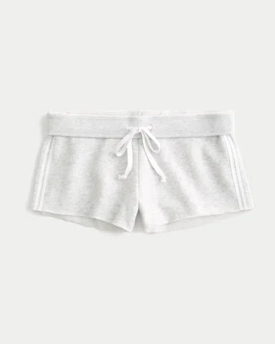 Hollister Side Stripe Fleece Mini Shorts In Blue