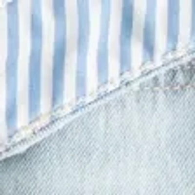 Hollister Low-rise Light Wash Baggy Denim Shorts 5" In White