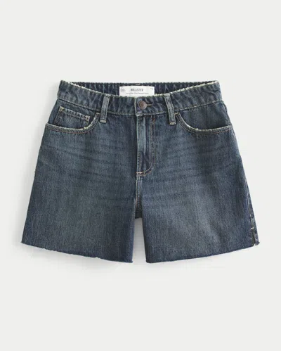 Hollister Curvy High-rise Dark Wash Relaxed Denim Shorts 5"