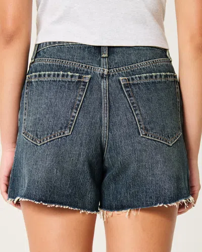 Hollister Curvy High-rise Dark Wash Relaxed Denim Shorts 5"