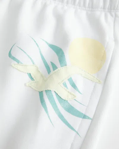 Hollister Logo Graphic Terry Joggers In White