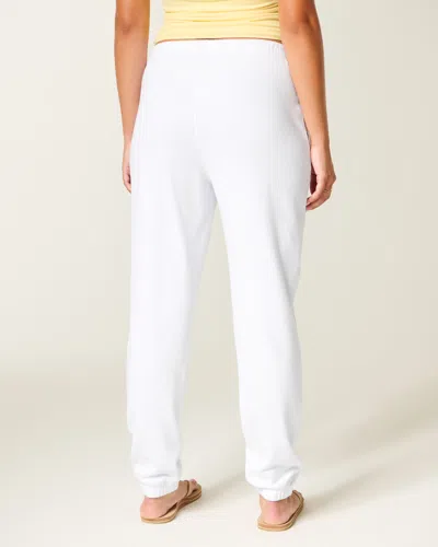 Hollister Logo Graphic Terry Joggers In White