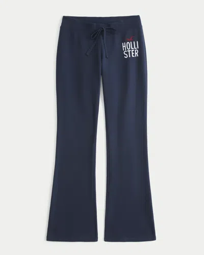 Hollister Logo Graphic Boot Sweatpants In Brown