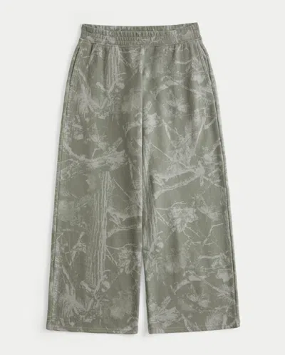 Hollister Olive Camo Baggy Sweatpants In Gray