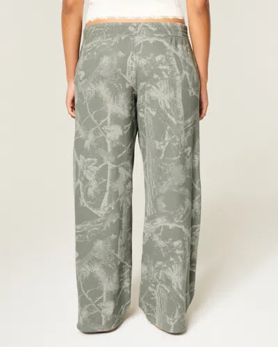 Hollister Olive Camo Baggy Sweatpants In Gray