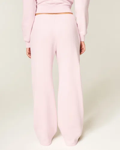 Hollister Logo Graphic Wide-leg Sweatpants In Pink