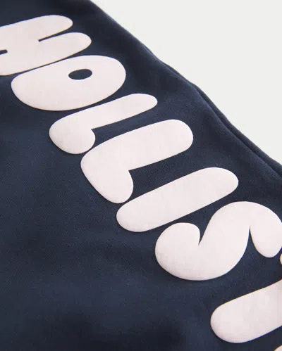 Hollister Logo Graphic Wide-leg Sweatpants In Blue