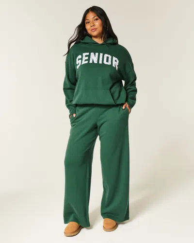 Hollister Senior Graphic Baggy Sweatpants In Green