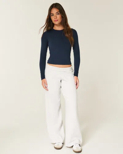 Hollister Senior Graphic Baggy Sweatpants In White