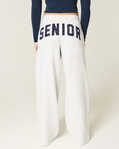 Hollister Senior Graphic Baggy Sweatpants In White