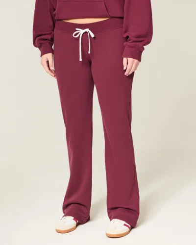 Hollister 1994 Graphic Bootcut Sweatpants In Burgundy