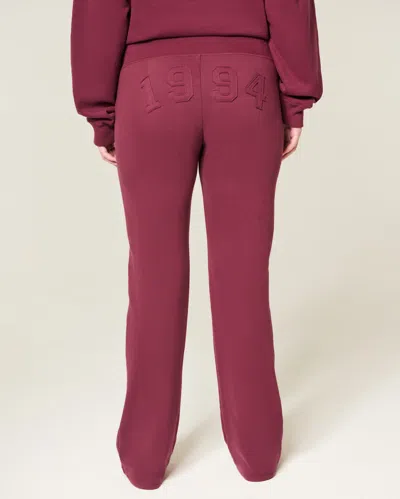 Hollister 1994 Graphic Bootcut Sweatpants In Burgundy