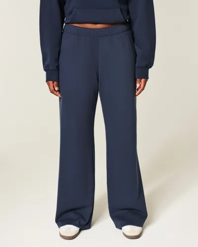 Hollister Heart Pocket Wide-leg Sweatpants In Blue