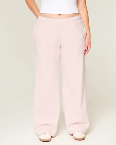 Hollister Heart Pocket Wide-leg Sweatpants In Pink