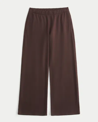 Hollister Heart Pocket Wide-leg Sweatpants In Brown