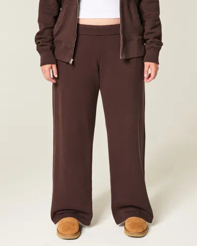 Hollister Heart Pocket Wide-leg Sweatpants In Brown