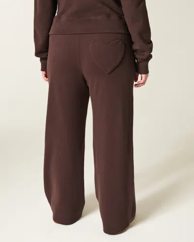Hollister Heart Pocket Wide-leg Sweatpants In Brown