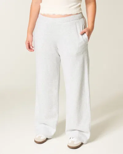 Hollister Bow Graphic Wide-leg Sweatpants In Gray