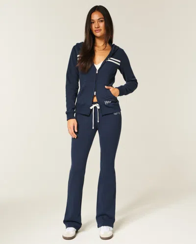 Hollister Number Graphic Bootcut Sweatpants In Blue