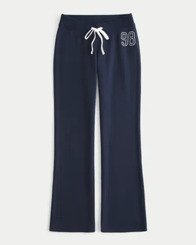 Hollister Number Graphic Bootcut Sweatpants In Blue