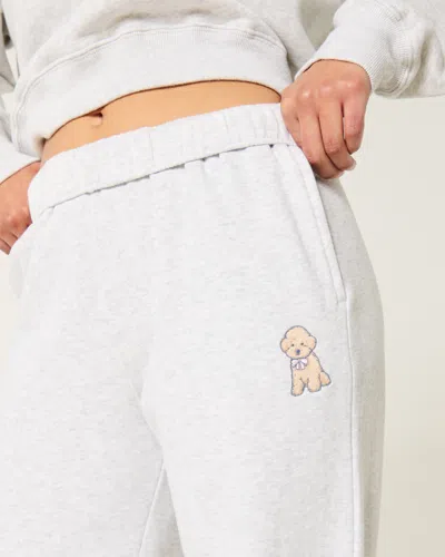 Hollister Dog Graphic Wide-leg Sweatpants In White