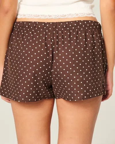 Hollister Holiday Vault Release Satin Tie Flannel Mini Shorts In White