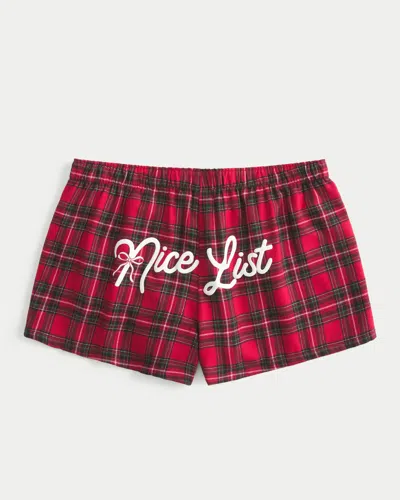 Hollister Flannel Boxer Shorts In Neutral
