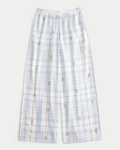 Hollister Baggy Flannel Pants In Blue