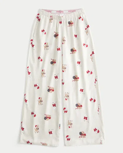 Hollister Baggy Flannel Pants In White