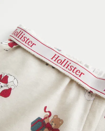 Hollister Baggy Flannel Pants In White