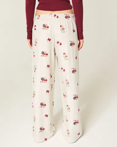 Hollister Baggy Flannel Pants In White