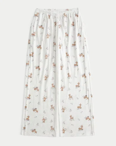Hollister Always Cozy Pointelle Wide-leg Boxer Pants In White