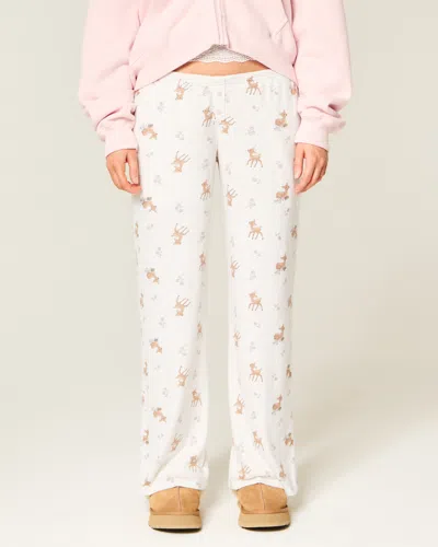 Hollister Always Cozy Pointelle Wide-leg Boxer Pants In White