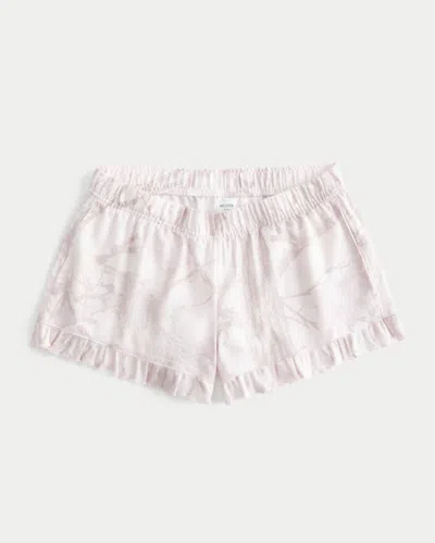 Hollister Flannel Ruffle Shorts In Pink