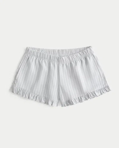 Hollister Flannel Ruffle Shorts In White