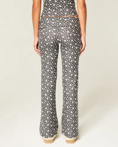 Hollister Always Cozy Knit Foldover Waist Flare Pants In Gray