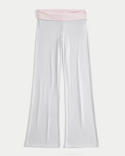 Hollister Always Cozy Knit Foldover Waist Flare Pants In Gray