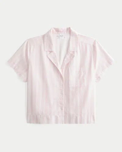 Hollister Class Of '26 Short-sleeve Cotton Shirt In Pink