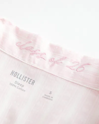 Hollister Class Of '26 Short-sleeve Cotton Shirt In Pink