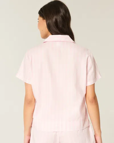 Hollister Class Of '26 Short-sleeve Cotton Shirt In Pink