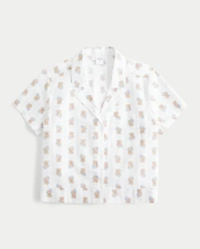 Hollister Short-sleeve Grad Bear Sleep Shirt In Neutral