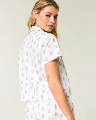 Hollister Short-sleeve Grad Bear Sleep Shirt In Neutral