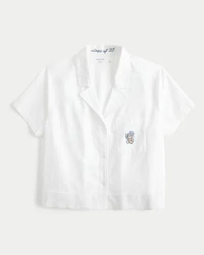 Hollister Short-sleeve Grad Bear Sleep Shirt In White